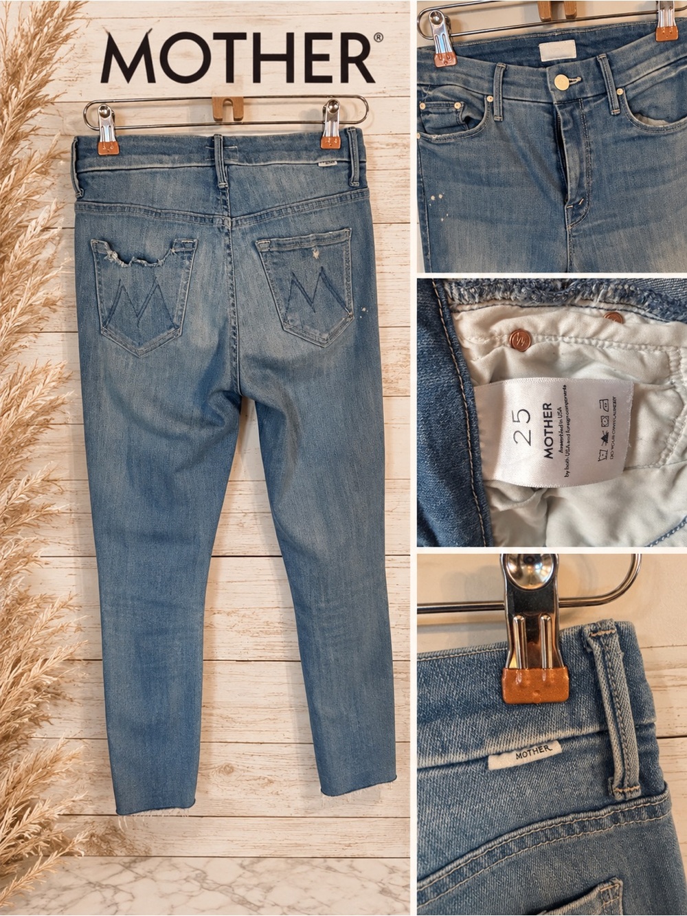 MOTHER Light Blue Cropped Ankle Jeans